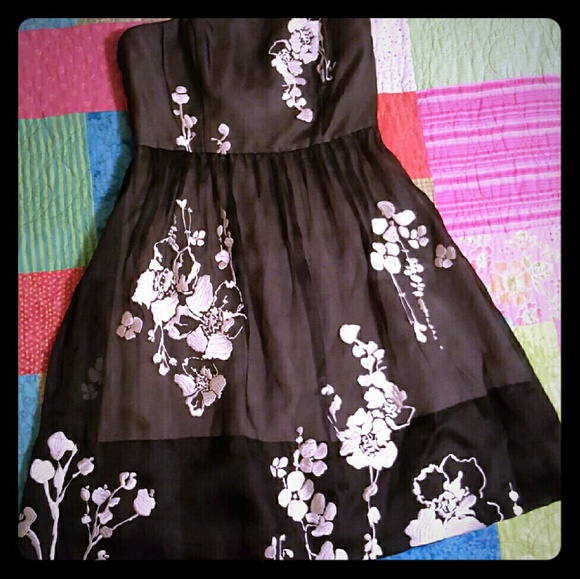 Embroidered Strapless Dress