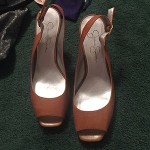 Jessica Simpson open toe pumps