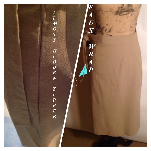TAN VINTAGE WRAP AROUND SKIRT - Picture 2 of 3