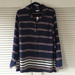 Silk Striped J. Crew Blouse