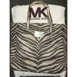 Michael Kors Gold Zebra Tote Bag