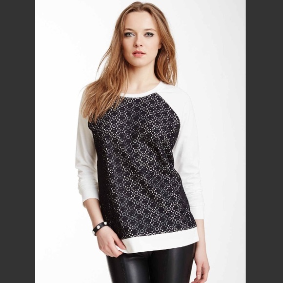 Vince Camuto Lace Front Pullover