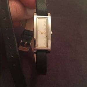 Black Leather Wrap Pandora Watch