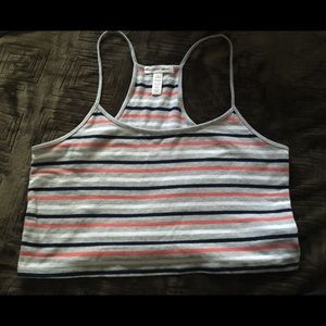 Striped crop top shirt