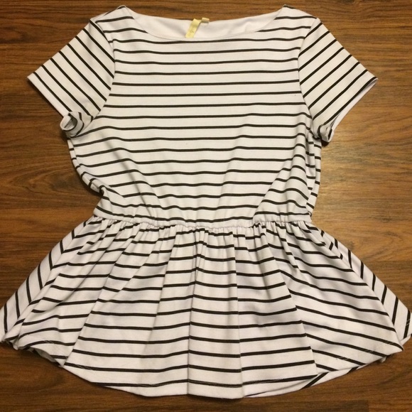 Dee and Ray stripe peplum top