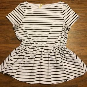 Dee and Ray stripe peplum top