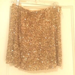 Zara Gold Sequin Mini Skirt M Medium