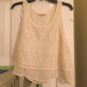 Cream Lace Tank Top