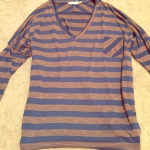 BLU PEPPER 3/4 Length Blue Striped Tee