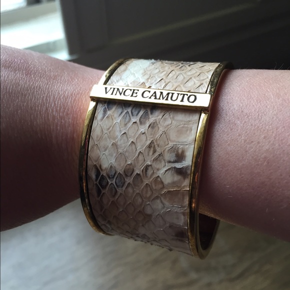 Vince Camuto Gold and Snake print bracelet