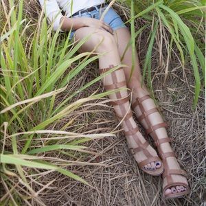 Chinese Laundry Cognac Gladiator Block Heel