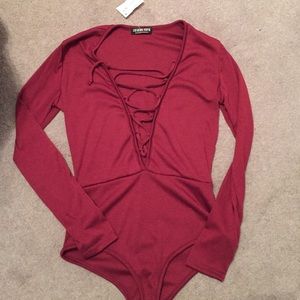 Lace up body suit