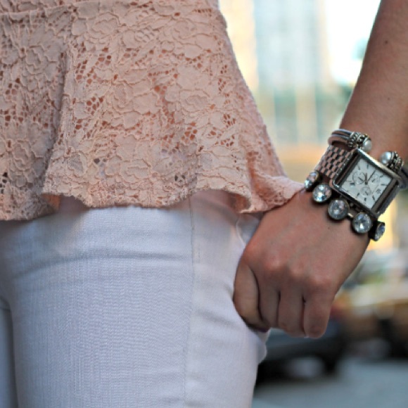 Floral peach peplum