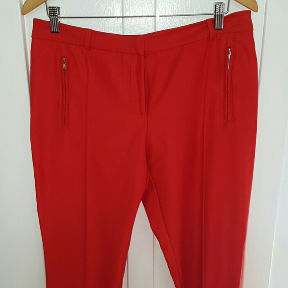 Red ASOS Cigarette Ankle Pants Capris Slacks