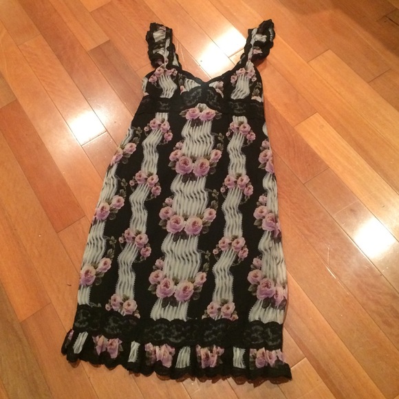 Anna Sui lace trimmed dress