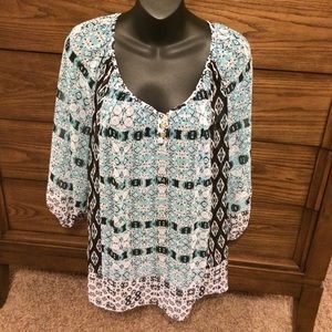 Style & Co. Print Polyester Blouse