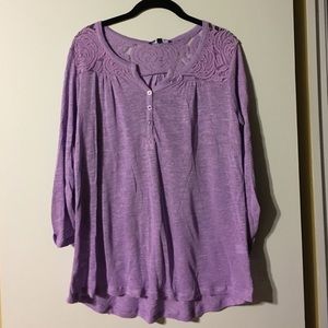 Lilac 3/4 length sleeve top