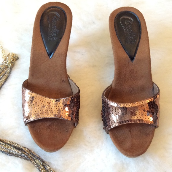 Candie's gold sequin heels ⭐️