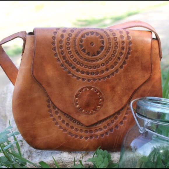 Sun Patterned Leather Cross Body