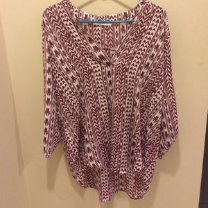 Asymmetrical printed blouse