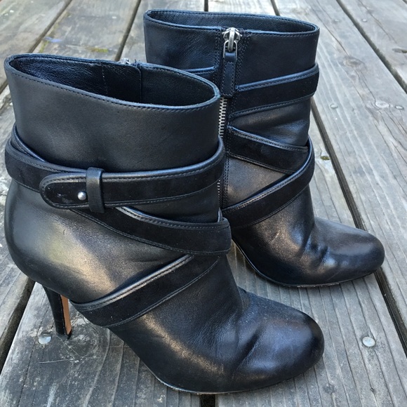 Cole Haan Nike Air Black Leather Boots size 5.5 - Picture 1 of 4