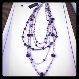 Purple Crystal Beaded Necklace