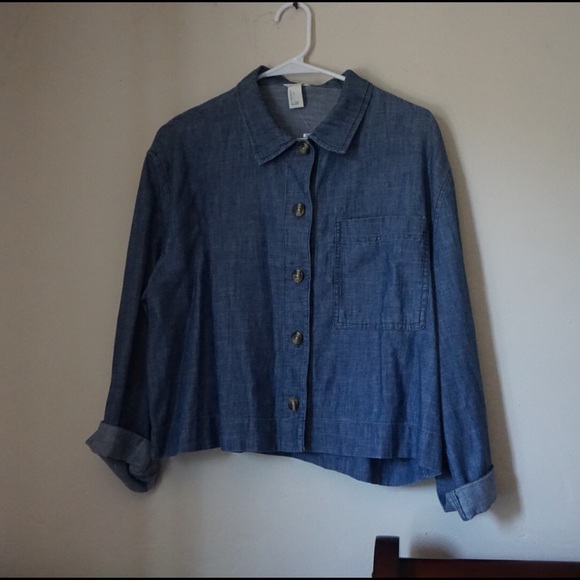 Cropped Denim Shirt