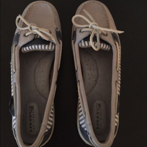 Blue and gold Sperry Top Sider's