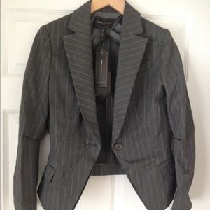 New BCBG grey pinstripes suit jacket