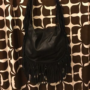 Steve Madden black fringe bag