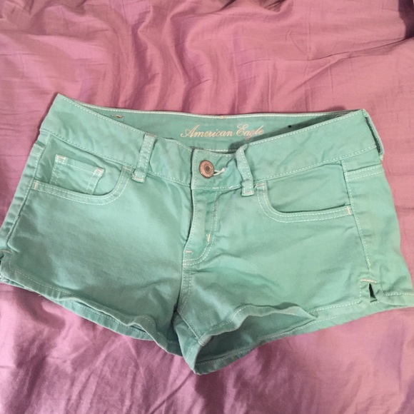 Turquoise American Eagle Jean Shorts