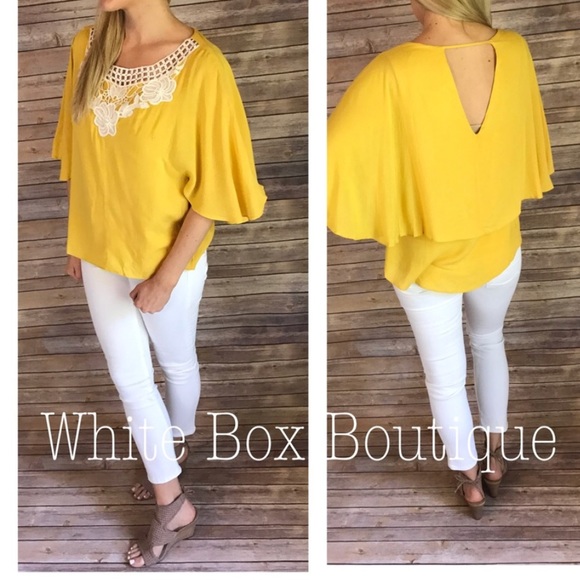 ‼️Yellow Crochet Cape Top - Picture 2 of 2
