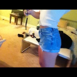 Vintage blue jean high waisted shorts