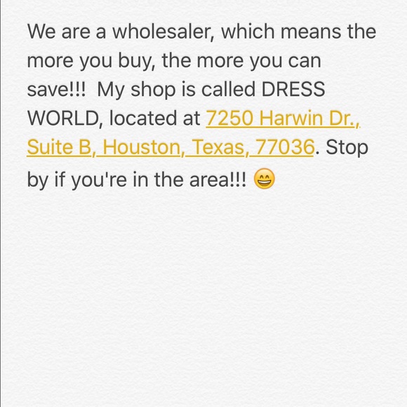 ❤️Shop Dress World in Houston, Texas !!!❤️ - Picture 1 of 1