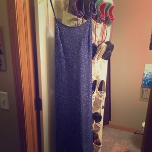Long sparkly blue dress