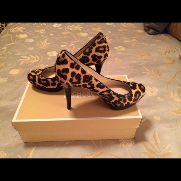 Michael Kors Leopard Print Platform Heels