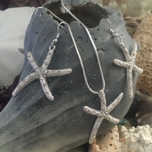 Boutique | Silver Rhinestone Necklace & Earrings - Picture 5 of 5