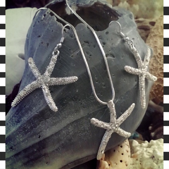 Boutique | Silver Rhinestone Necklace & Earrings - Picture 3 of 5