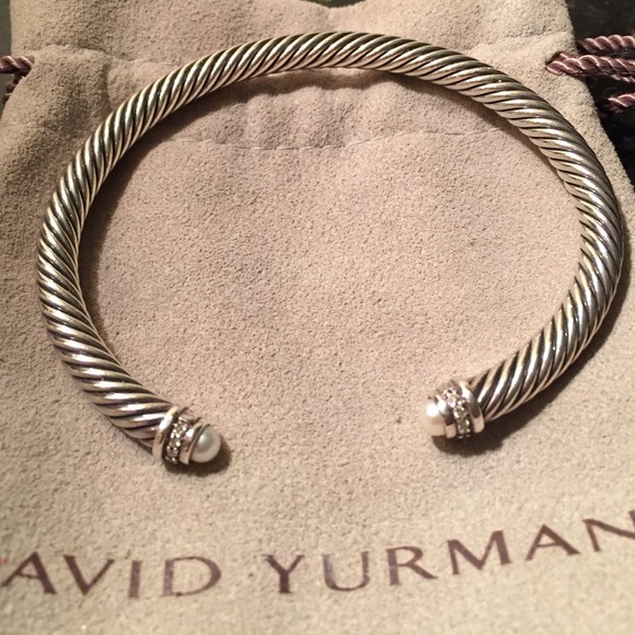 David Yurman Cable Bracelet with Pearls & Diamonds - Picture 2 of 4