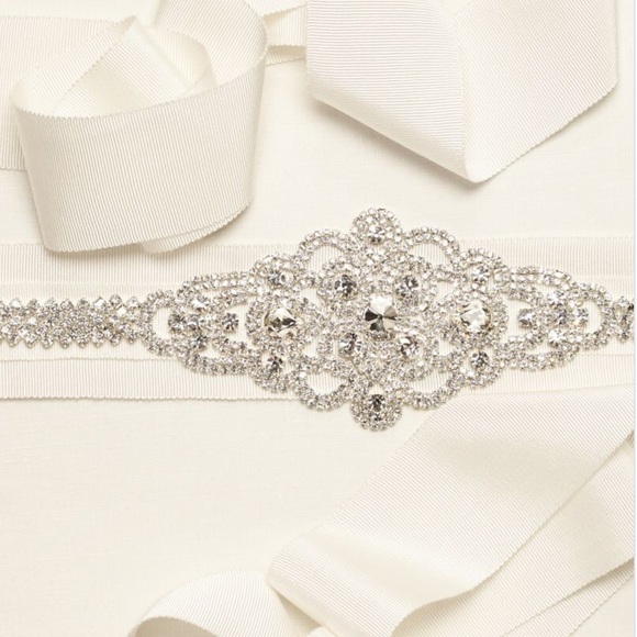 Ivory beaded bridal sash