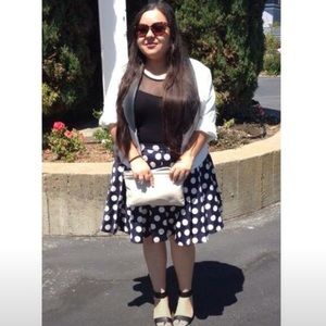 Blue polka dot circle skirt