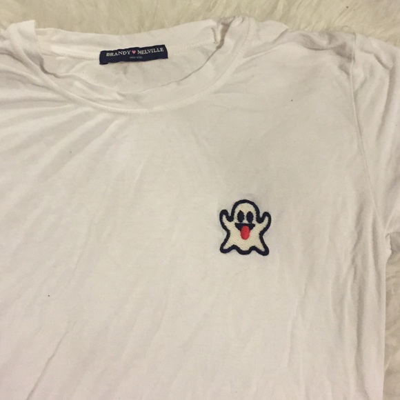 Brandy Melville white ghost patch tee