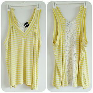 H by Bordeaux V-neck Lace Back Tank Top Plus Size