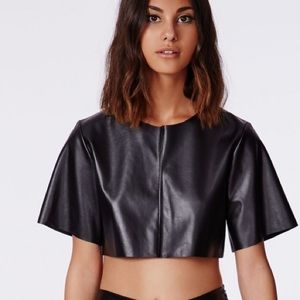 Missguided Faux Leather Crop Top