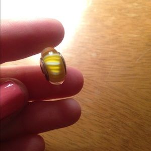 Retired Pandora Candy Stripe Glass Bead