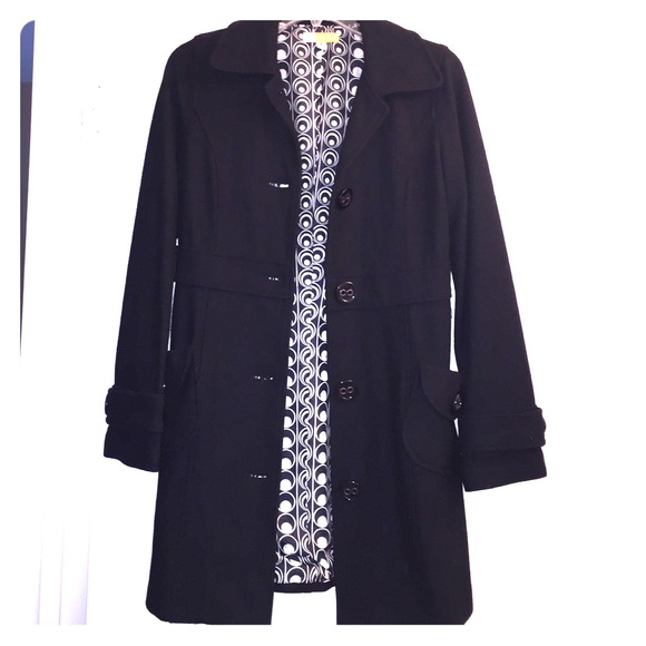 Nordstroms Tulle Midi Black Coat