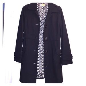 Nordstroms Tulle Midi Black Coat