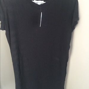 Forever 21 Black Side Slit Open Tee