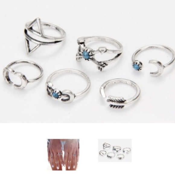 Dainty Boho Silver Ring & Midi Set - Picture 3 of 3