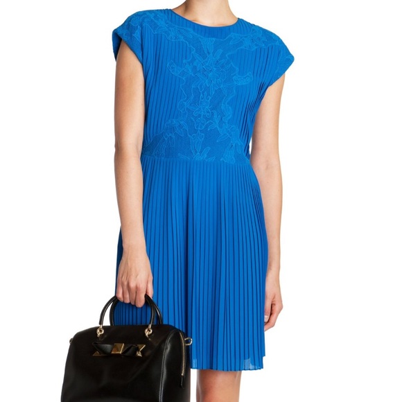 Ted Baker Saskiah lace blue pleated dress formal - Picture 3 of 4
